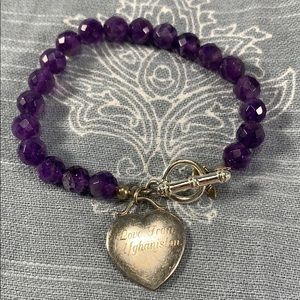 Amethyst charm bracelet Love from Afghanistan